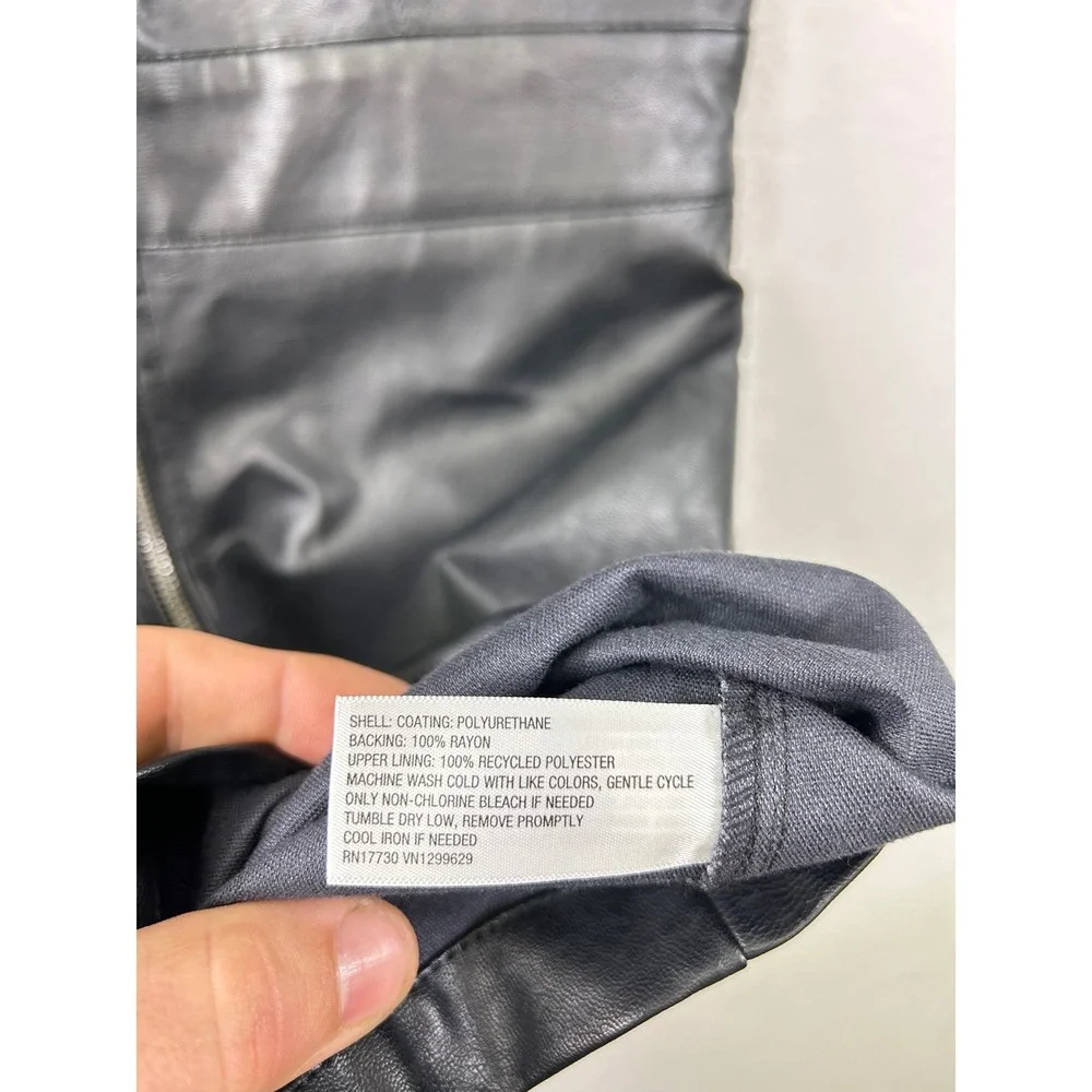 Wild‎ Fable Black Faux Leather Zip Front Pinafore Mini Dress Women's Size S - Picture 7 of 10